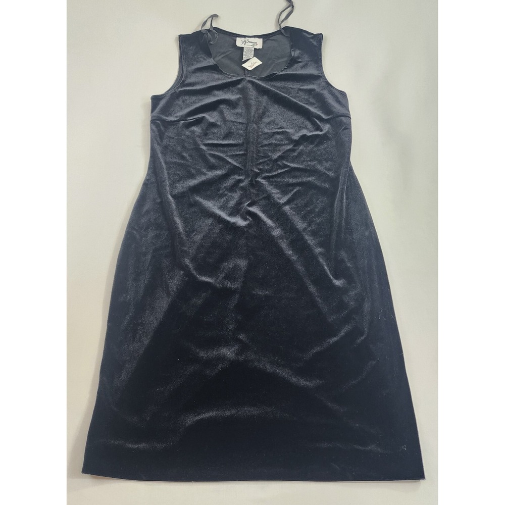 VINTAGE D. J. Summers dress womens sz 10 black zip sleeveless velour